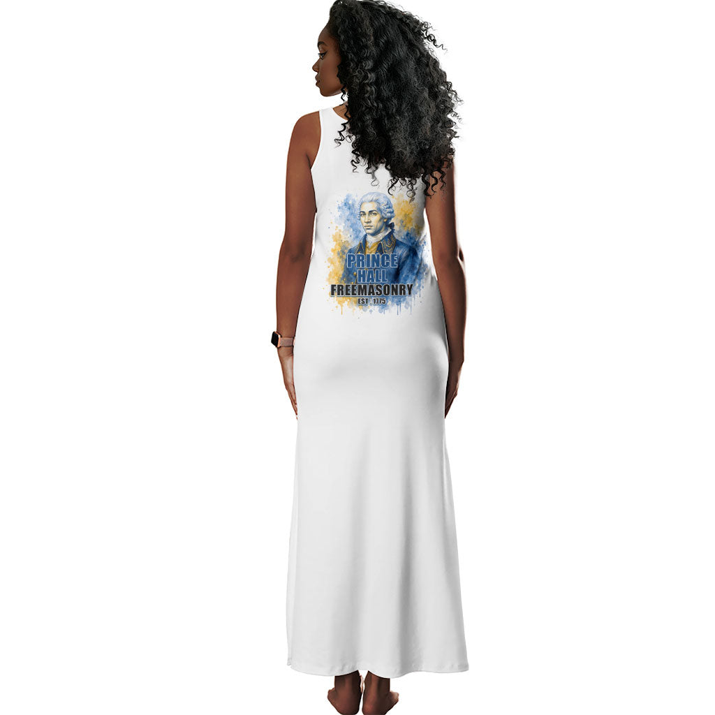 Prince Hall Freemasonry Tank Maxi Dress Square And Compass Letter G Watercolor Portrait Art