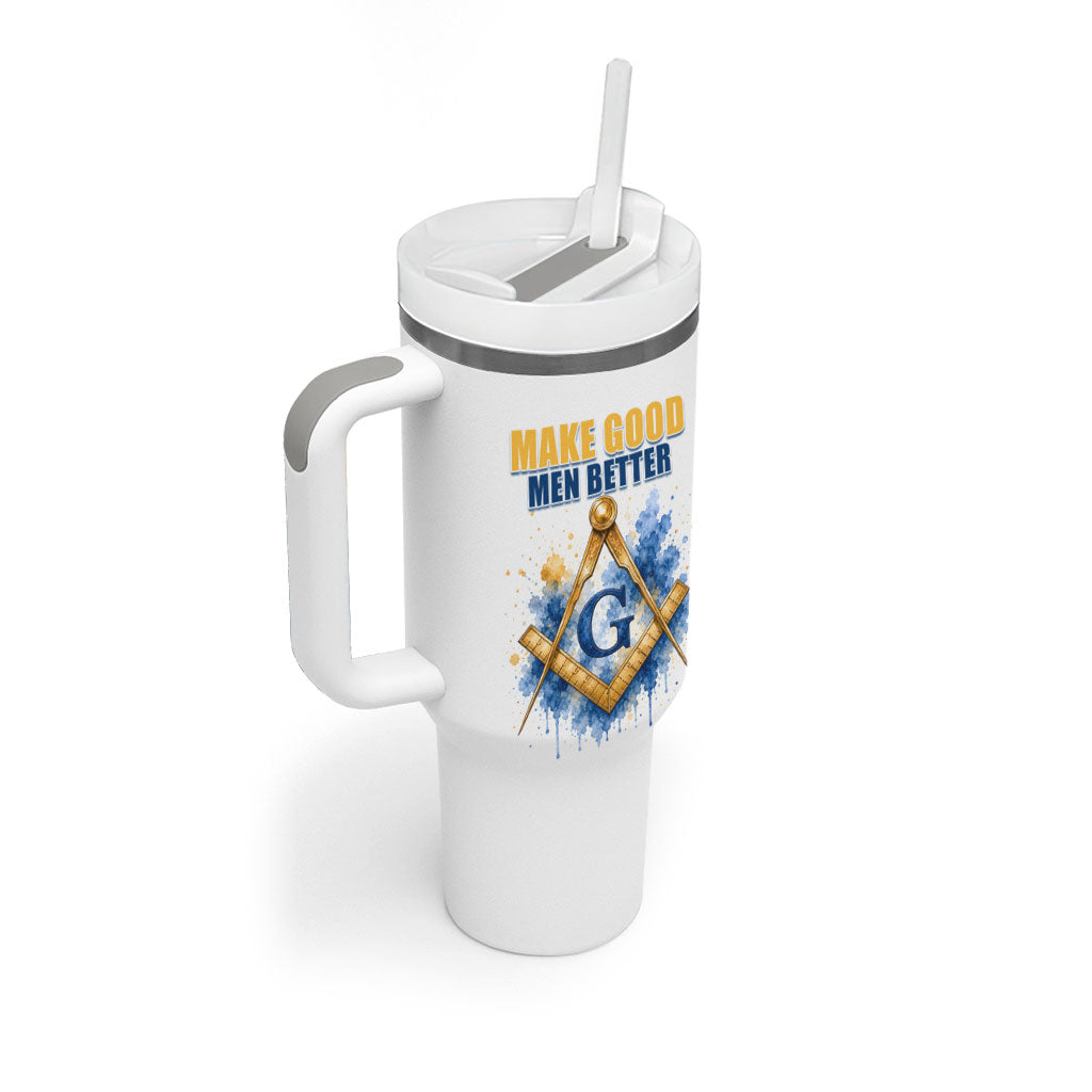 Prince Hall Freemasonry Tumbler With Handle Square And Compass Letter G Watercolor Portrait Art