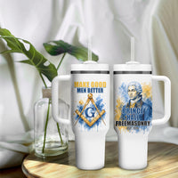 Prince Hall Freemasonry Tumbler With Handle Square And Compass Letter G Watercolor Portrait Art