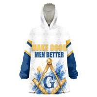 Prince Hall Freemasonry Wearable Blanket Hoodie Square And Compass Letter G Watercolor Portrait Art