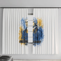 Prince Hall Freemasonry Window Curtain Square And Compass Letter G Watercolor Portrait Art