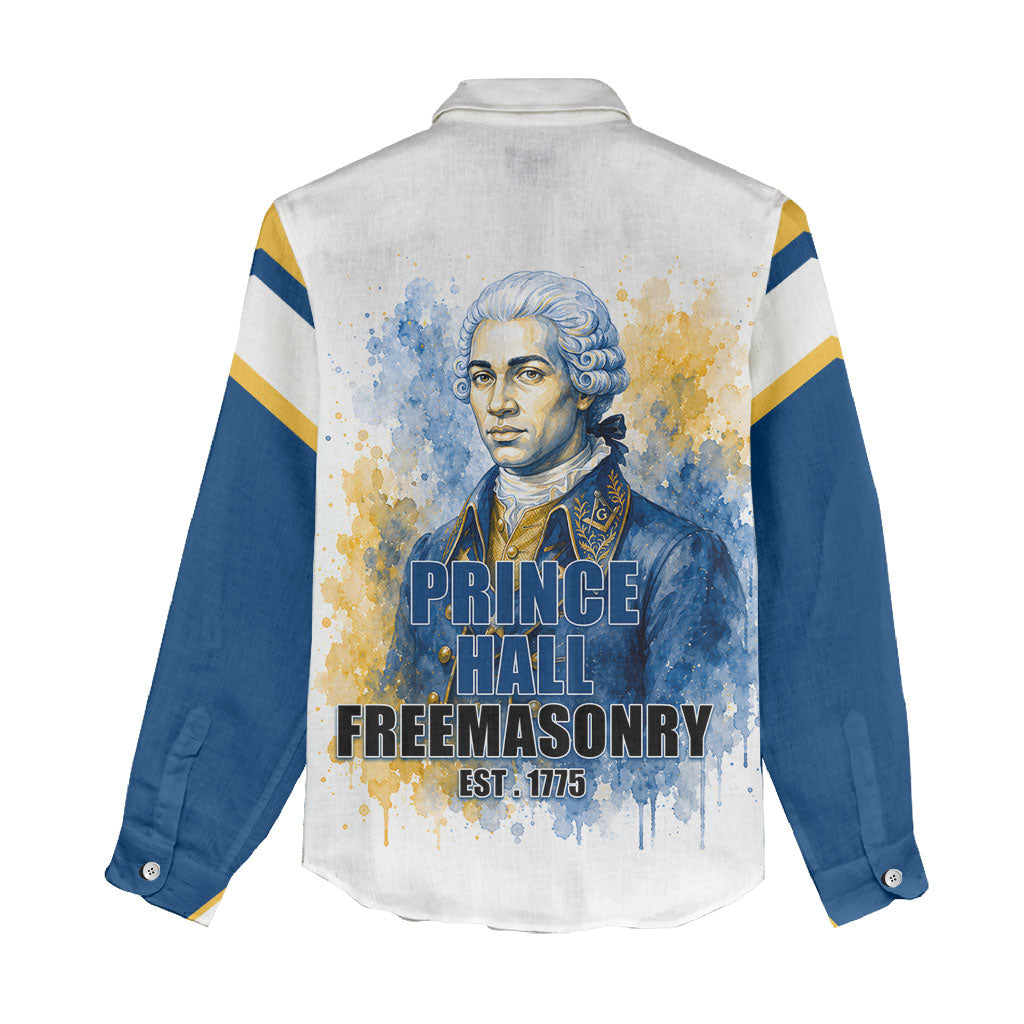 Prince Hall Freemasonry Women Casual Shirt Square And Compass Letter G Watercolor Portrait Art