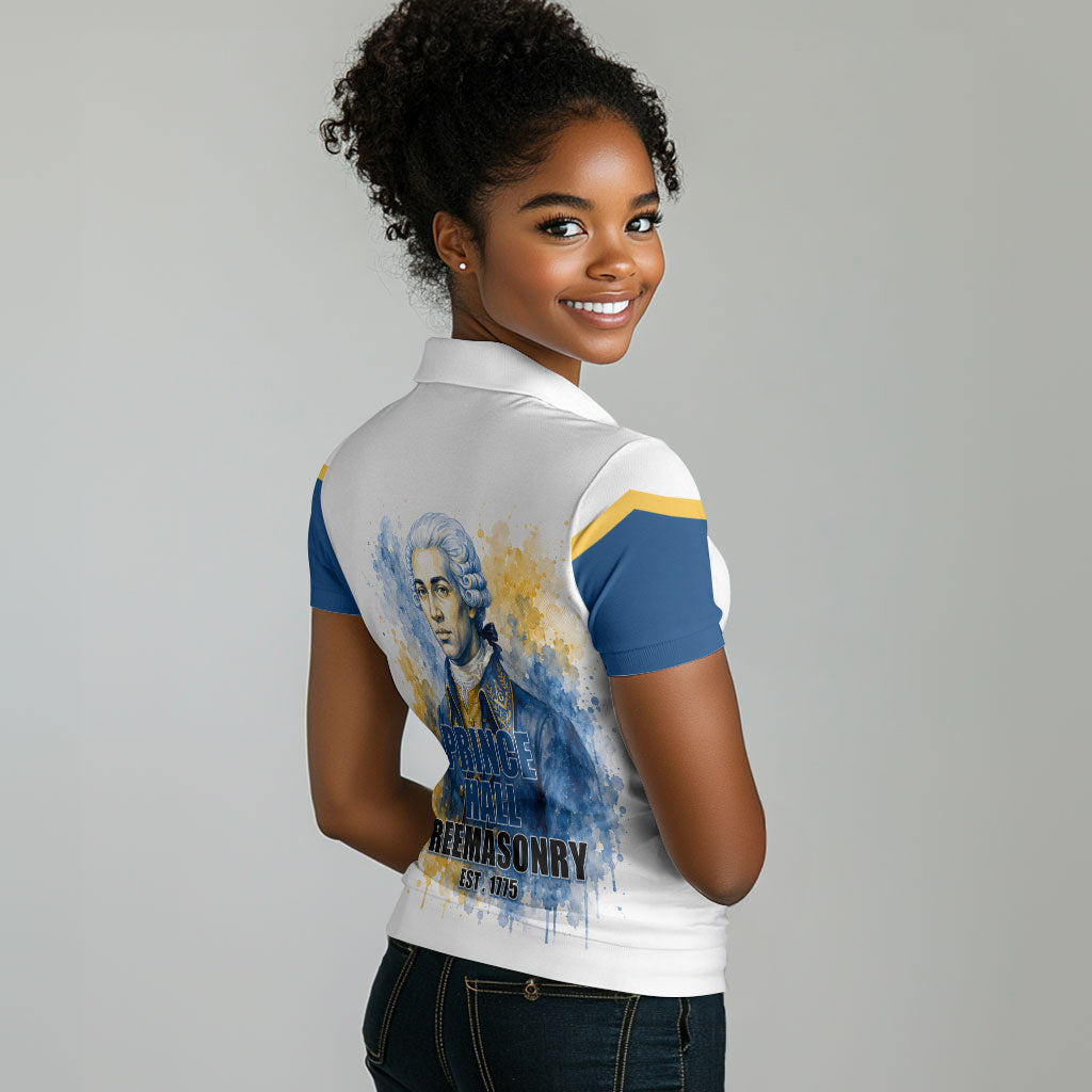 Prince Hall Freemasonry Women Polo Shirt Square And Compass Letter G Watercolor Portrait Art
