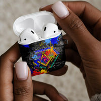 Prince Hall Freemasonry AirPods Case Colorful Graffiti Paint Splatter On Urban Stone Wall
