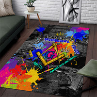 Prince Hall Freemasonry Area Rug Colorful Graffiti Paint Splatter On Urban Stone Wall