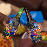 Prince Hall Freemasonry 4 in 1 Can Cooler Tumbler Colorful Graffiti Paint Splatter On Urban Stone Wall
