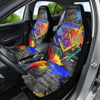 Prince Hall Freemasonry Car Seat Cover Colorful Graffiti Paint Splatter On Urban Stone Wall