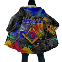 Prince Hall Freemasonry Cloak Colorful Graffiti Paint Splatter On Urban Stone Wall