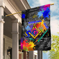 Prince Hall Freemasonry Garden Flag Colorful Graffiti Paint Splatter On Urban Stone Wall