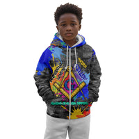 Prince Hall Freemasonry Kid Hoodie Colorful Graffiti Paint Splatter On Urban Stone Wall