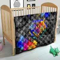 Prince Hall Freemasonry Quilt Colorful Graffiti Paint Splatter On Urban Stone Wall