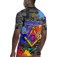 Prince Hall Freemasonry Rugby Jersey Colorful Graffiti Paint Splatter On Urban Stone Wall