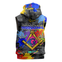 Prince Hall Freemasonry Sleeveless Zip Hoodie Colorful Graffiti Paint Splatter On Urban Stone Wall