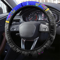 Prince Hall Freemasonry Steering Wheel Cover Colorful Graffiti Paint Splatter On Urban Stone Wall