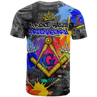 Prince Hall Freemasonry T shirt Colorful Graffiti Paint Splatter On Urban Stone Wall