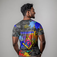 Prince Hall Freemasonry T shirt Colorful Graffiti Paint Splatter On Urban Stone Wall