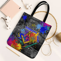 Prince Hall Freemasonry Tote Bag Colorful Graffiti Paint Splatter On Urban Stone Wall