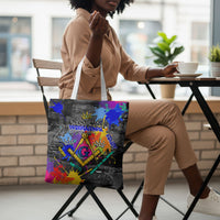 Prince Hall Freemasonry Tote Bag Colorful Graffiti Paint Splatter On Urban Stone Wall