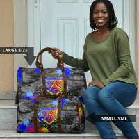 Prince Hall Freemasonry Travel Bag Colorful Graffiti Paint Splatter On Urban Stone Wall