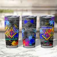 Prince Hall Freemasonry Tumbler Cup Colorful Graffiti Paint Splatter On Urban Stone Wall