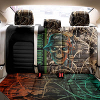 Personalized Fish Reaper Skull Back Car Seat Cover Camouflage Background and Fishing Rod Graphic Design - Wonder Print Shop