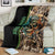 Personalized Fish Reaper Skull Blanket Camouflage Background and Fishing Rod Graphic Design - Wonder Print Shop