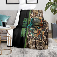 Personalized Fish Reaper Skull Blanket Camouflage Background and Fishing Rod Graphic Design - Wonder Print Shop