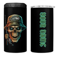 Personalized Fish Reaper Skull 4 in 1 Can Cooler Tumbler Camouflage Background and Fishing Rod Graphic Design - Wonder Print Shop