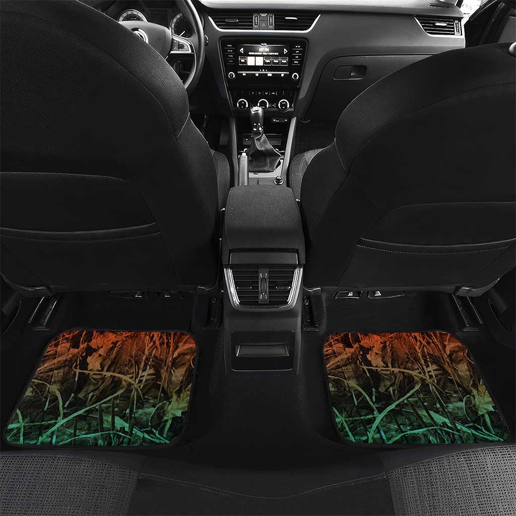 Personalized Fish Reaper Skull Car Mats Camouflage Background and Fishing Rod Graphic Design - Wonder Print Shop