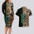 Personalized Fish Reaper Skull Couples Matching Long Sleeve Bodycon Dress and Hawaiian Shirt Camouflage Background and Fishing Rod Graphic Design - Wonder Print Shop