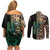 Personalized Fish Reaper Skull Couples Matching Off Shoulder Short Dress and Long Sleeve Button Shirt Camouflage Background and Fishing Rod Graphic Design - Wonder Print Shop