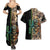 Personalized Fish Reaper Skull Couples Matching Summer Maxi Dress and Hawaiian Shirt Camouflage Background and Fishing Rod Graphic Design - Wonder Print Shop