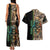Personalized Fish Reaper Skull Couples Matching Tank Maxi Dress and Hawaiian Shirt Camouflage Background and Fishing Rod Graphic Design - Wonder Print Shop