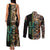 Personalized Fish Reaper Skull Couples Matching Tank Maxi Dress and Long Sleeve Button Shirt Camouflage Background and Fishing Rod Graphic Design - Wonder Print Shop