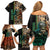 Personalized Fish Reaper Skull Family Matching Off Shoulder Short Dress and Hawaiian Shirt Camouflage Background and Fishing Rod Graphic Design - Wonder Print Shop