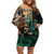 Personalized Fish Reaper Skull Family Matching Off Shoulder Short Dress and Hawaiian Shirt Camouflage Background and Fishing Rod Graphic Design - Wonder Print Shop