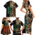 Personalized Fish Reaper Skull Family Matching Short Sleeve Bodycon Dress and Hawaiian Shirt Camouflage Background and Fishing Rod Graphic Design - Wonder Print Shop