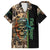 Personalized Fish Reaper Skull Family Matching Short Sleeve Bodycon Dress and Hawaiian Shirt Camouflage Background and Fishing Rod Graphic Design - Wonder Print Shop