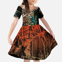 Personalized Fish Reaper Skull Family Matching Tank Maxi Dress and Hawaiian Shirt Camouflage Background and Fishing Rod Graphic Design - Wonder Print Shop