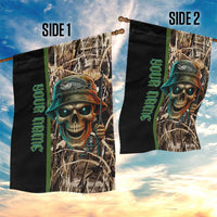 Personalized Fish Reaper Skull Garden Flag Camouflage Background and Fishing Rod Graphic Design - Wonder Print Shop