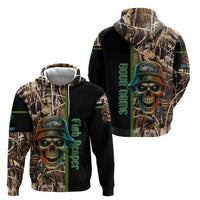 Personalized Fish Reaper Skull Hoodie Camouflage Background and Fishing Rod Graphic Design - Wonder Print Shop