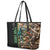 Personalized Fish Reaper Skull Leather Tote Bag Camouflage Background and Fishing Rod Graphic Design - Wonder Print Shop