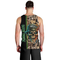 Personalized Fish Reaper Skull Men Tank Top Camouflage Background and Fishing Rod Graphic Design - Wonder Print Shop