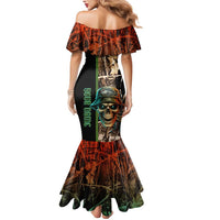 Personalized Fish Reaper Skull Mermaid Dress Camouflage Background and Fishing Rod Graphic Design - Wonder Print Shop
