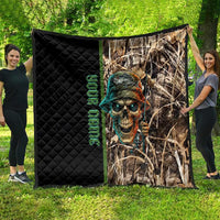 Personalized Fish Reaper Skull Quilt Camouflage Background and Fishing Rod Graphic Design - Wonder Print Shop