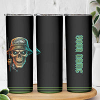 Personalized Fish Reaper Skull Skinny Tumbler Camouflage Background and Fishing Rod Graphic Design - Wonder Print Shop