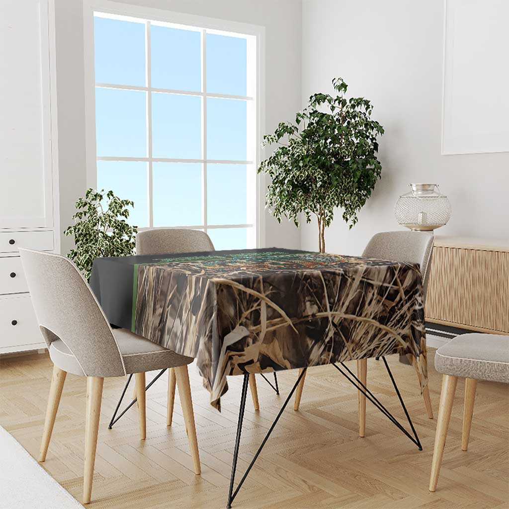 Personalized Fish Reaper Skull Tablecloth Camouflage Background and Fishing Rod Graphic Design - Wonder Print Shop