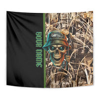 Personalized Fish Reaper Skull Tapestry Camouflage Background and Fishing Rod Graphic Design - Wonder Print Shop