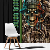 Personalized Fish Reaper Skull Window Curtain Camouflage Background and Fishing Rod Graphic Design - Wonder Print Shop