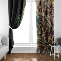Personalized Fish Reaper Skull Window Curtain Camouflage Background and Fishing Rod Graphic Design - Wonder Print Shop